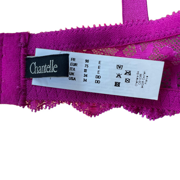 Chantelle Magenta/Pink Underwire Bra - Size 34 DD - Picture 7 of 12